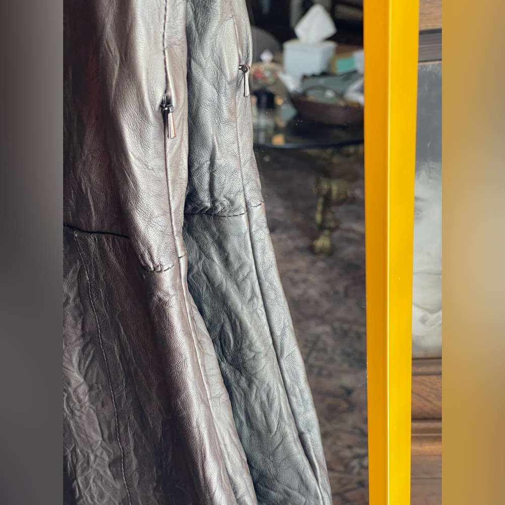 Zadig & Voltaire NWT FLAWED Rexa Black Crumpled 100% Leather Mini Dress - Picture 6 of 15